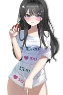 artist:kyokistudio asset bandaids clothes female like medium_chest meme meme:shirt_cut_trend nail_polish no_pants outfit png retweet scissors series:twitter shirt tos:modification_allowed // 451x680 // 46KB