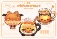 artist:wishevercore asset cauldron cup food halloween has:bat_wings has:cat_ears has:face has:marshmallow has:straw has:whip_cream pattern:cat pattern:star png price:free pumpkin tos:alteration_permitted tos:credit_required // 780x542 // 277KB