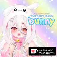 animated artist:moshiedraws asset blink_sync clothes customizable_skin hat live2d outfit_accessory rabbit_ears with_arms // 780x780 // 379KB