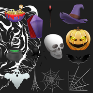 animated artist:streamassets asset_collection bat candy cauldron coffin ghost halloween has:face hat png price:free pumpkin skull spider spider_web staff witch_hat // 780x780 // 222KB