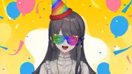 artist:m_lil_02 asset birthday glasses hat party party_hat png rainbow star sunglasses tos:credit_required tos:modification_only_color // 1920x1080 // 169KB