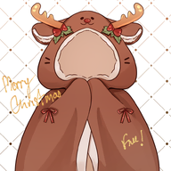 artist:dayleaf asset blanket christmas clothes has:animal_ears has:antlers has:bow has:hood pattern:reindeer png // 780x780 // 353KB