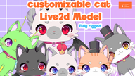 animal artist:mado_hime cat customizable has:angel_wings has:bat_wings has:butterfly_wings has:hat live2d mascot price:20usd vtuber_model // 780x439 // 252KB