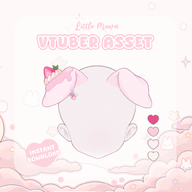 animal_ears artist:littlemewn asset dog frosting live2d ribbon strawberry // 780x780 // 180KB