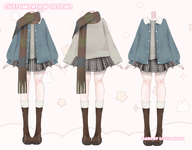 adjustable_chest artist:littlemewn asset autumn button_up_clothes clothes female fur_trim jacket live2d outfit plaid scarf shirt skirt sweater with_body // 780x609 // 260KB