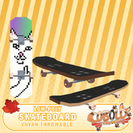 3d artist:coboldthefox lowpoly price:free skateboard throwable tos:commercial_use_allowed tos:credit_optional vnthrowable // 720x720 // 197KB