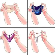artist:rai_dojikko asset frills panties png presenting underwear with_arms // 1810x1810 // 308KB