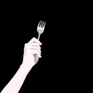 artist:okichii_spice asset eating fork png tos:like_required tos:redistribution_prohibited tos:retweet_required with_arms // 480x480 // 22KB