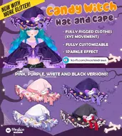 artist:moshiedraws asset cape clothes customizable frills halloween hat live2d outfit ribbon witch_hat // 780x878 // 114KB