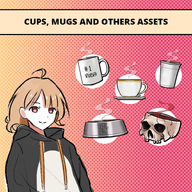 animated artist:tawaki asset coffee_cup cup dog_bowl has:paw_print has:steam mov mug price:free skull_cup tea_cup // 780x780 // 964KB