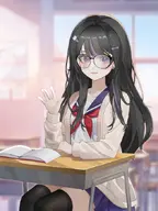 artist:kyokistudio asset book clothes desk female gesture outfit png school_desk school_uniform seated seifuku thigh_highs uniform waving with_body // 510x680 // 53KB