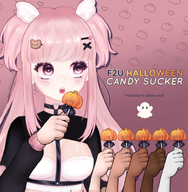 artist:napdraws asset food halloween has:bow lollipop png price:free pumpkin tos:recolor_allowed with_arms // 780x797 // 503KB