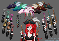 artist:elly asset_collection clothes eye_patch gun halloween hat hook_arm pirate pirate_hat pistol png with_arms // 780x541 // 408KB