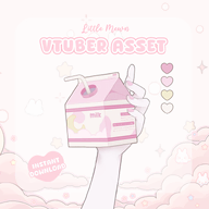 artist:littlemewn asset female live2d milk milk_carton moon painted_nails straw strawberry_milk with_arms // 780x780 // 191KB
