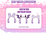 artist:mado_hime asset has:bat_wings has:cat_ears has:demon_horns has:rabbit_ears headphones png price:free // 780x557 // 195KB