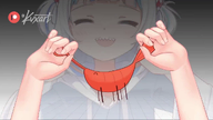 animal asset buzzer character:chumbud_(hololive) character:gawr_gura_(hololive) character:shigure_ui_(vtuber) crime_prevention_buzzer live2d series:hololive series:indie_virtual_youtuber shrimp with_arms // 1280x720 // 540KB