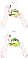 artist:okichii_spice asset eating food food_on_face kinoko_no_yama mushroom png takenoko_no_sato tos:like_required tos:redistribution_prohibited tos:retweet_required with_arms with_mouth // 400x805 // 17KB