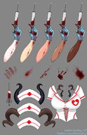 arm artist:elly asset_collection blood_smear blood_splatter clothes female gloves halloween has:horns hat large_chest medical_gloves needle nurse nurse_uniform outfit png price:free with_arm // 780x1205 // 435KB