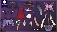 antenna artist:rensia_vt artist:starkuss_art artist:tooru_live2d artist:yluarts asset book bow cloak clothes crown ears fairy_wings ghost glasses halloween hat headband knife live2d magic_wand mantle mascot png shirt star sunglasses tail tiara tts_pet wand wings witch_hat with_arms // 780x439 // 309KB