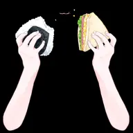 artist:okichii_spice asset eating food_on_face headband onigiri png rice sandwich tos:like_required tos:redistribution_prohibited tos:retweet_required with_arms with_mouth // 480x480 // 58KB