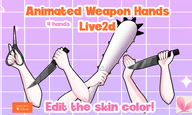 animated artist:mado_hime asset baseball_bat knife live2d scissors tos:credit_required weapon with_arms // 780x468 // 199KB