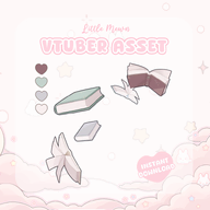 animated artist:littlemewn asset book customizable live2d // 780x780 // 190KB