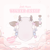 animal_ears antler artist:littlemewn asset bow deer live2d ribbon star // 780x780 // 208KB