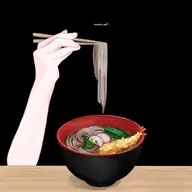 artist:okichii_spice asset bowl chopsticks eating fried_shrimp noodles png ramen shrimp table tempura tos:like_required tos:redistribution_prohibited tos:retweet_required with_arms with_mouth // 480x480 // 60KB