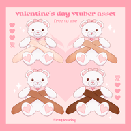 artist:cxpeachy asset has:bow hugging mascot pattern:heart png price:free psd teddy_bear tos:credit_required tos:modification_skin_only valentines_day with_arm // 780x780 // 260KB