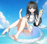 artist:kyokistudio asset bikini clothes drink female floatie_ring frills large_chest outfit png summer swimsuit with_body // 680x635 // 65KB