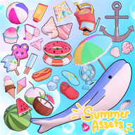 3d anchor artist:dariruupom91049 asset_collection beach_ball beach_umbrella bikini bucket character_popsicle coconut_cup croc_(shoe) electric_fan female_swimsuit fish floatie_ring hotdog ice_cream ice_cube lowpoly popsicle price:free sandal sea_shell shaved_ice snorkel summer sunscreen throwable tos:credit_required tos:resale_prohibited watermelon whale // 780x780 // 748KB