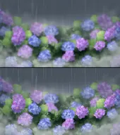 artist:rokirokidan background bush flower hydrangea plant png rain // 1024x1157 // 53KB