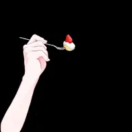 artist:okichii_spice asset cake eating fork png strawberry tos:like_required tos:redistribution_prohibited tos:retweet_required with_arms // 480x480 // 25KB