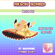 artist:mado_hime asset clothes has:animal_ears has:bow hat pikachu_(pokemon) png pokemon price:free witch_hat // 780x780 // 215KB