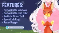 animal artist:moshiedraws asset blink_sync clothes customizable fire_effect foxparks_(palworld) hugging live2d pal_(palworld) palworld price:4eur shirt weapon_toggle with_arm // 780x439 // 255KB