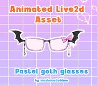 artist:mado_hime asset glasses goth has:bat_wings has:bow live2d price:3usd tos:credit_required // 780x688 // 173KB