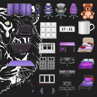 artist:streamassets asset_collection bed chair clock gaming_chair gaming_wheel headset microphone monitor mug paravent png price:free room speaker table teddy_bear triple_monitor vase window // 780x780 // 256KB