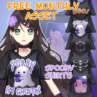 artist:hoshioujo asset clothes female halloween large_chest pattern:boo pattern:ghost pattern:satanic_circle pattern:skeleton png price:free shirt tos:credit_optional tshirt // 780x780 // 598KB