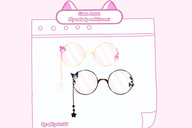 artist:kyukitty asset glasses has:chain has:charm has:star kuromi_(sanrio) my_melody_(sanrio) png price:free sanrio // 780x520 // 74KB