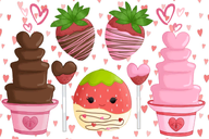 artist:okamira asset chocolate chocolate_mountain food png price:free strawberry valentines_day // 750x500 // 370KB