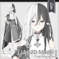 artist:kyokistudio cape elf_ears female live2d medium_chest price:free skirt two-toned_hair very_long_hair vtuber_model // 780x780 // 281KB